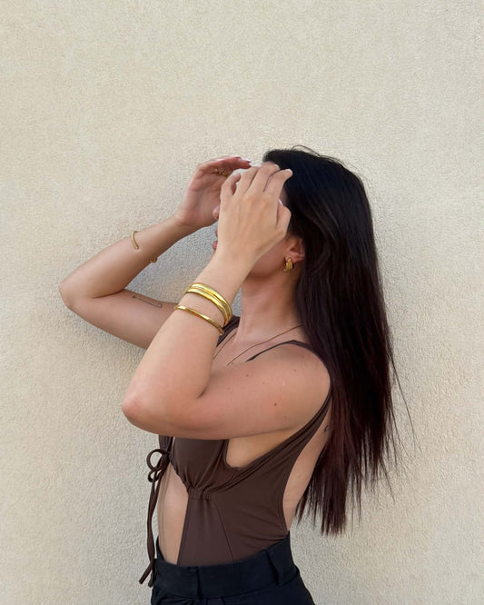 Twin line gold cuff