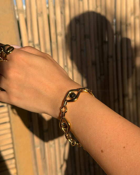 Devil's eye gold bracelet