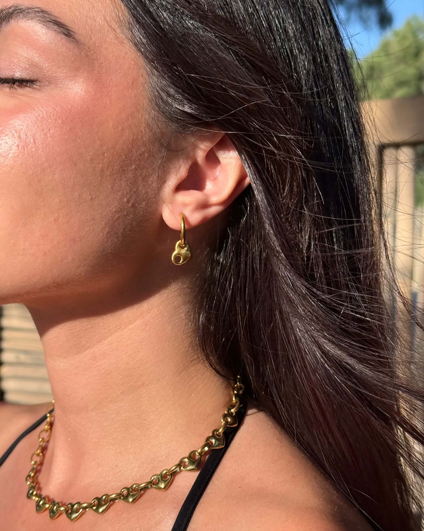 Love link gold hoops