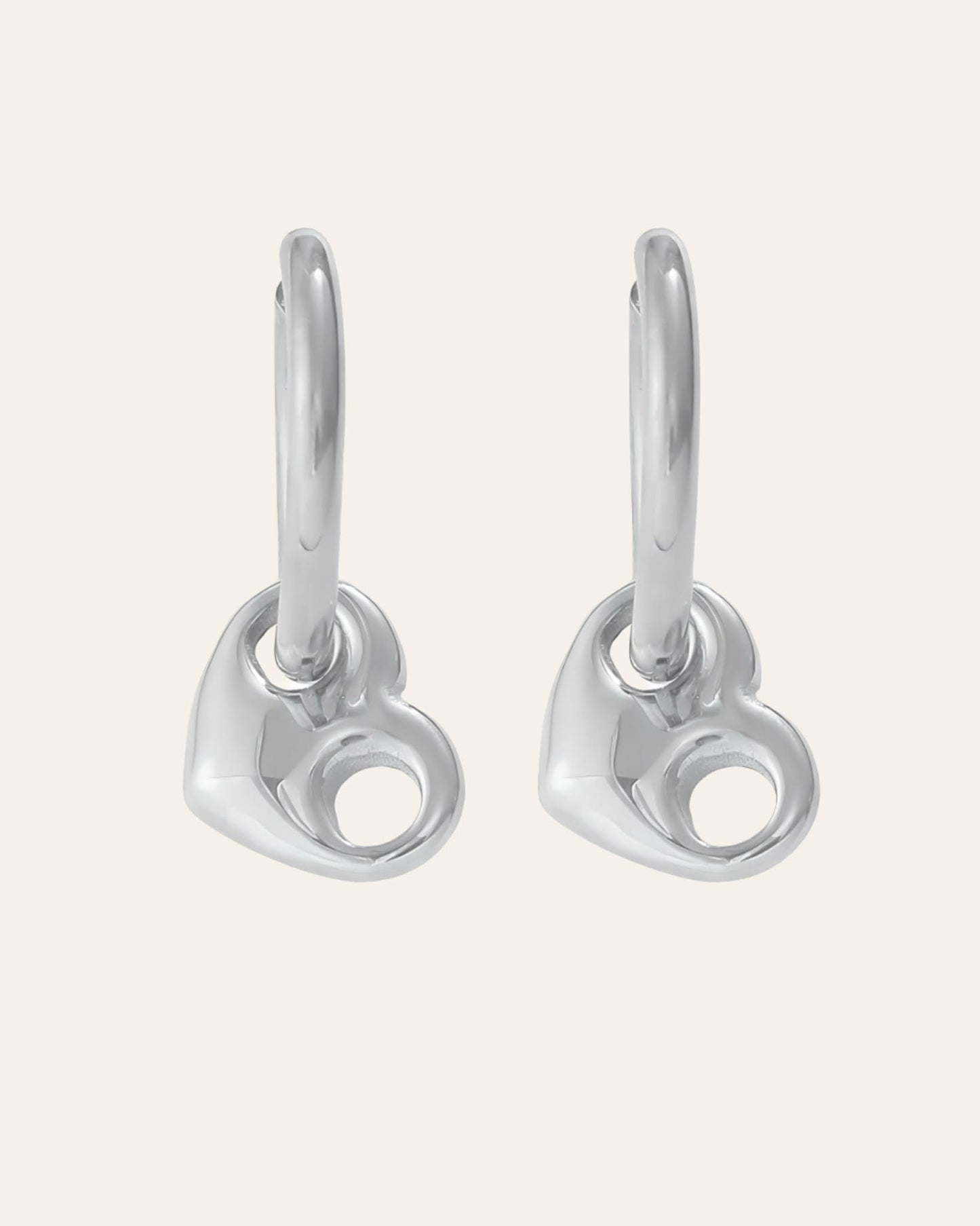 Love link silver hoops