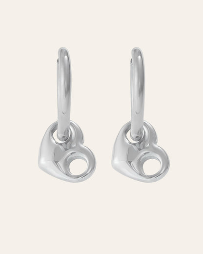 Love link silver hoops