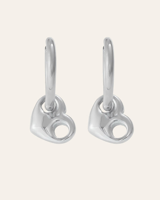 Love link silver hoops