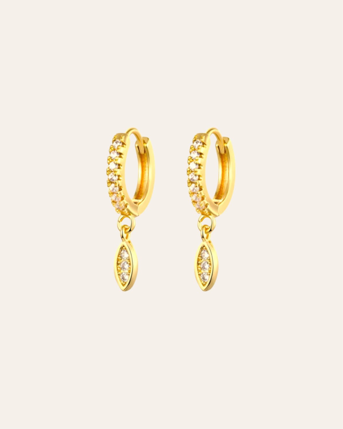 Angel drop gold hoops
