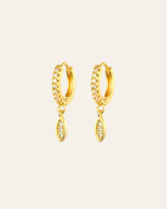Angel drop gold hoops