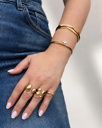Crystal gold cuff