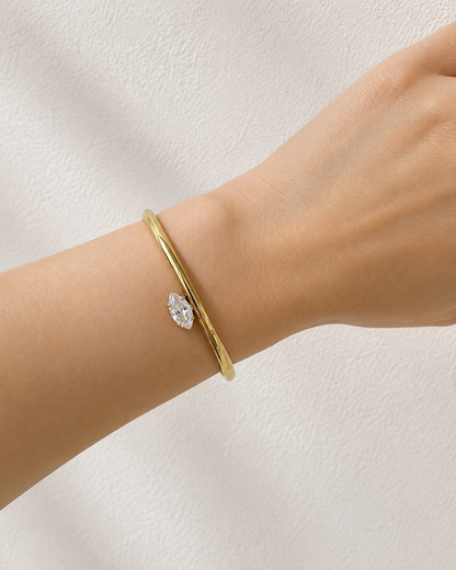 Crystal gold cuff