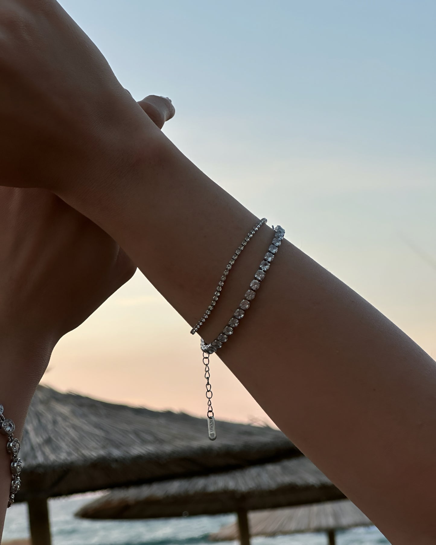 Tennis mini silver bracelet