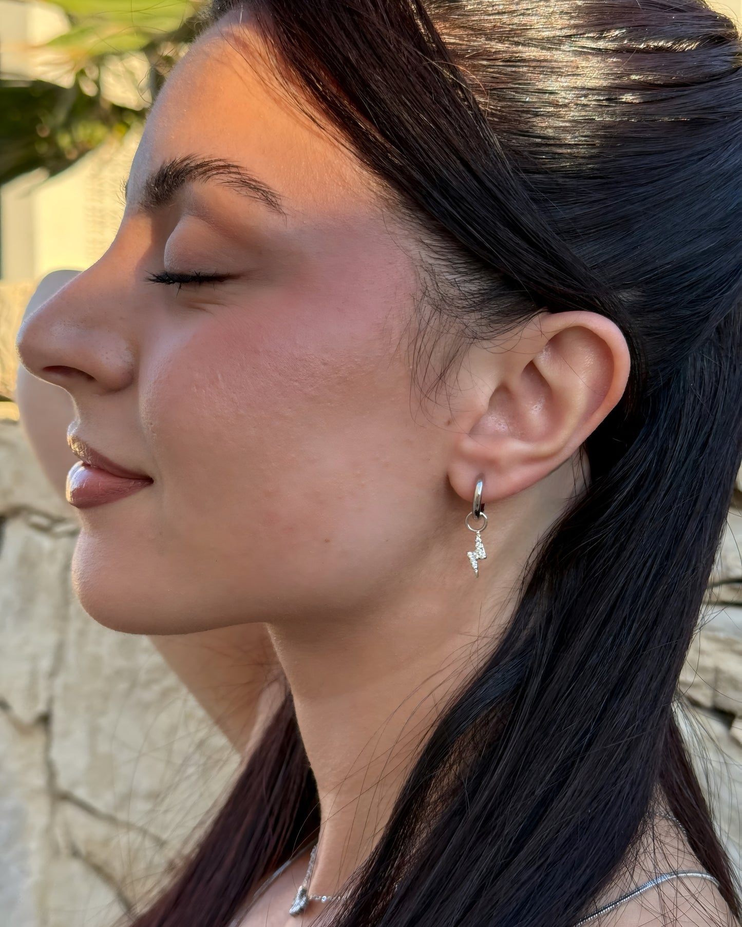 Flash silver hoops