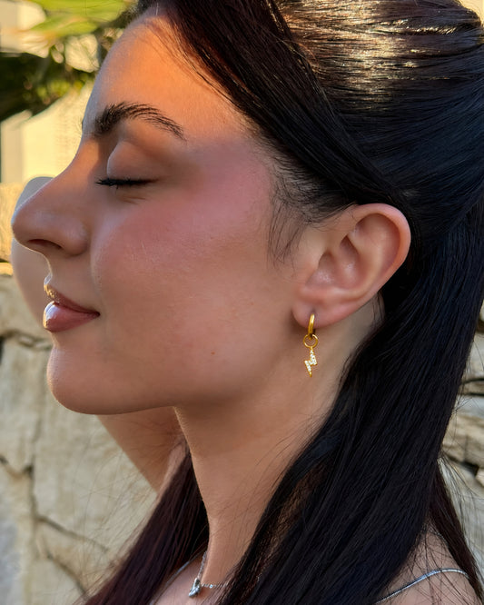 Flash gold hoops