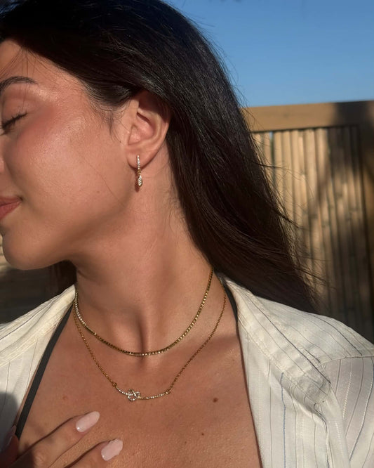 Angel drop gold hoops