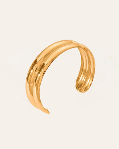 Twin line gold cuff