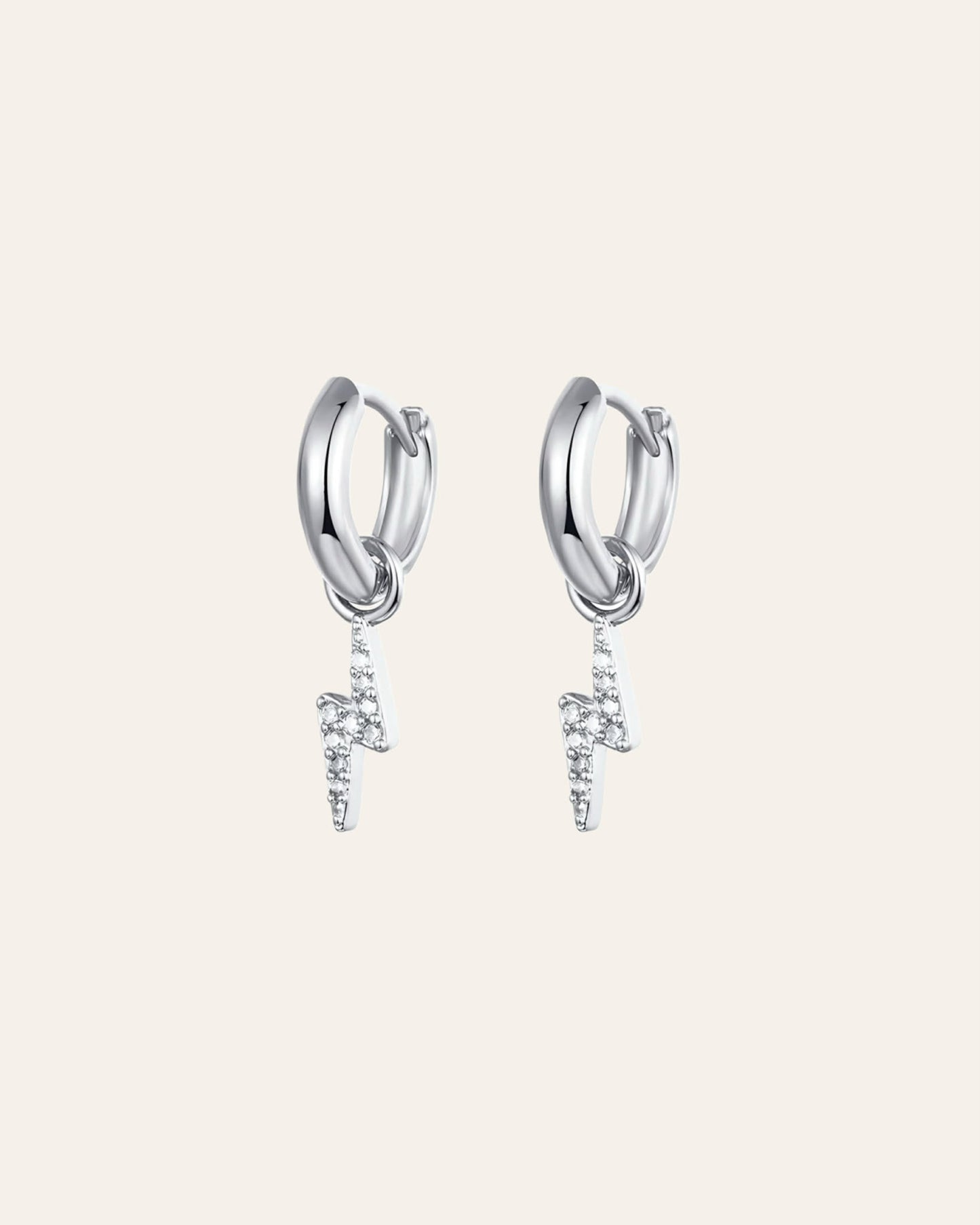 Flash silver hoops