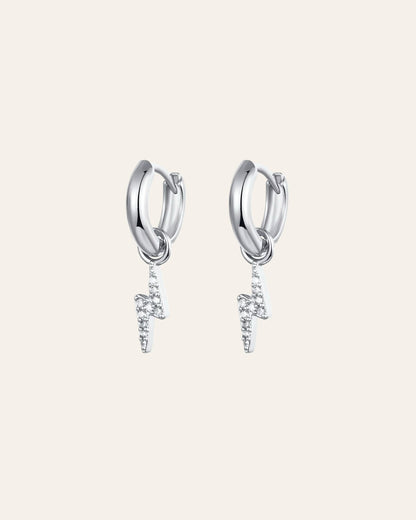 Flash silver hoops