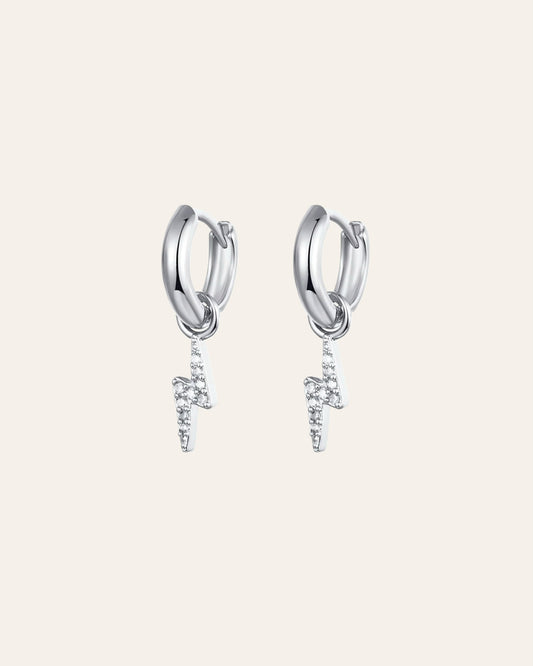 Flash silver hoops